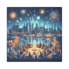 New Year's Eve in New York City メタルプリント