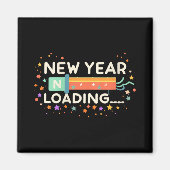 New Years Eve Loading Winter Holiday Greeting Fest マグネット (正面)