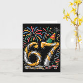 New Years Eve Number 67 Or 67th Birthday Cool Meme カード (黄色い花)