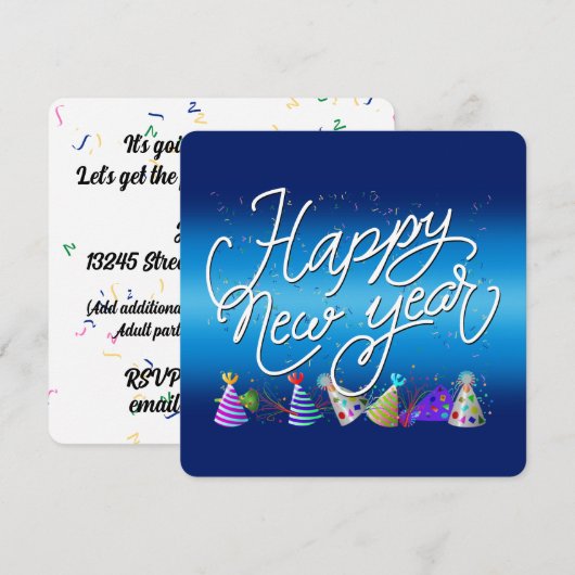 New Years Eve Party 招待状 (正面/裏面)