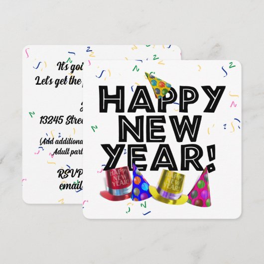 New Years Eve Party 招待状 (正面/裏面)