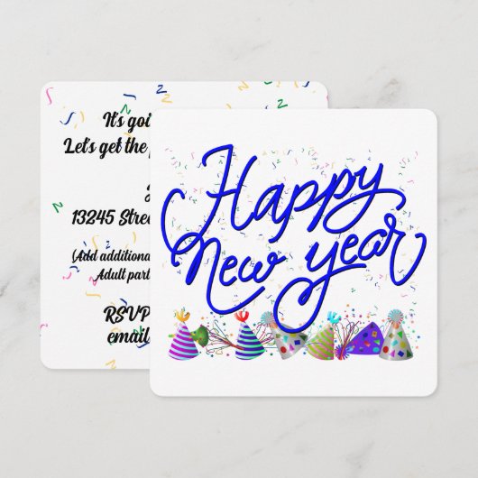 New Years Eve Party 招待状 (正面/裏面)