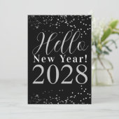 New Year's Eve Party Black and Silver Sparkle 招待状 (スタンド正面)