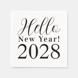 New Year's Eve Party Black and White スタンダードカクテルナプキン