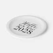 New Year's Eve Party Black and White ペーパープレート (アングル)