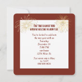 New Year's Eve Party Countdown Clock 招待状 (裏面)