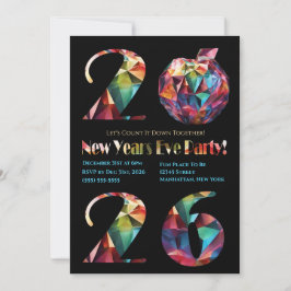 New Year's Eve Party Invitation-Colorful- 招待状