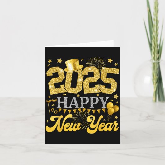 New Years Eve Party Supplies 2025 Happy New Year F カード (正面)
