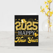 New Years Eve Party Supplies 2025 Happy New Year F カード (黄色い花)