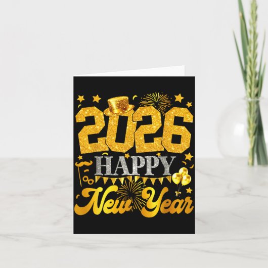 New Years Eve Party Supplies 2026 Happy New Year F カード (正面)