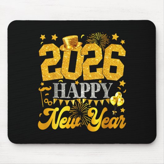 New Years Eve Party Supplies 2026 Happy New Year F マウスパッド (正面)