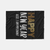 New Years Eve Pregnancy Announcement Also Im Pregn フリースブランケット (正面(横))