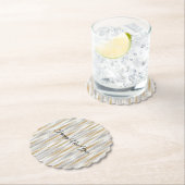 New Year's Eve Silver Gold Stripes Celebration ペーパーコースター (インサイチュ)