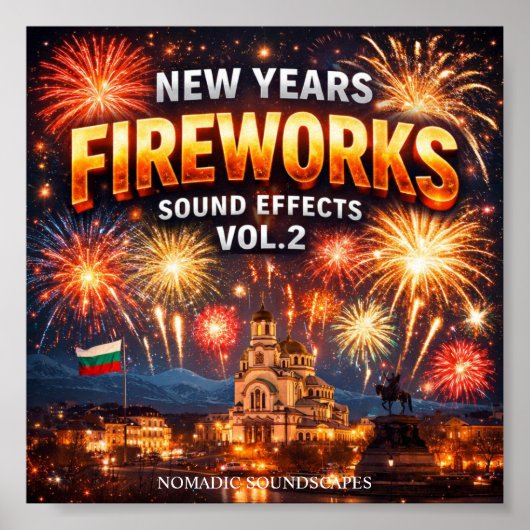 New Years Fireworks Sound Effects  Album Cover ポスター (正面)