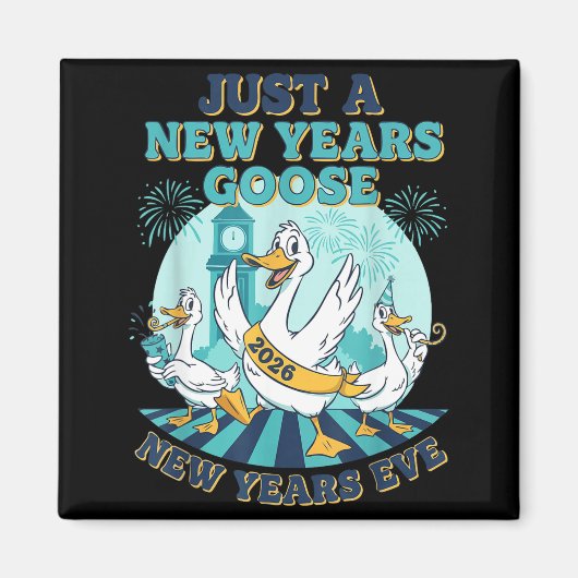New Years Goose 2026 Celebration Fun マグネット (正面)