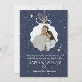 New Years Greeting Card with Photo Ornament (正面)
