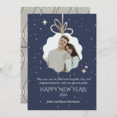 New Years Greeting Card with Photo Ornament (正面/裏面)