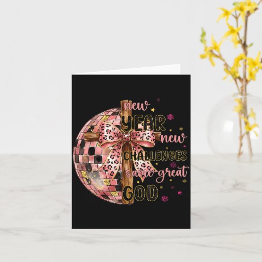 New Years New Challenges Same Great God Christian  カード (黄色い花)