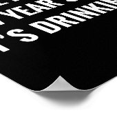 New Year's Party Gift Funny Drinking Tipsy Celebra ポスター (角)