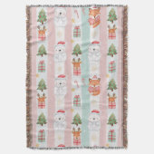 New Year's texture of fabric and packaging, bears スローブランケット (正面縦)
