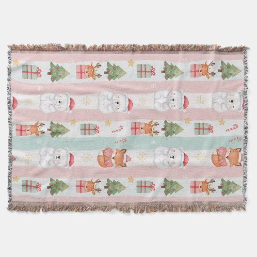 New Year's texture of fabric and packaging, bears スローブランケット (正面)