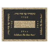 New Yeveパーティー、ブラックと金ゴールド テーブルクロス (正面(横))