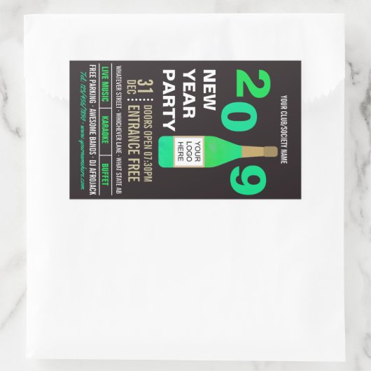 New Yeve Club/Bashロゴ企業のを追加する 長方形シール (バッグ)