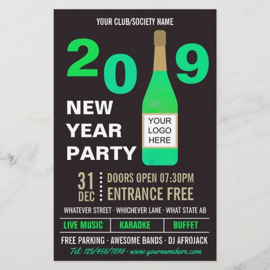 New Yeve Club/Society Bash add Logo and Photo チラシ (正面)