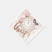 New Yeve Eve Clock応援スクリプエレガントト スタンダードカクテルナプキン (角)