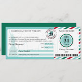 NEW YORKへのクリスマスギフト搭乗券 招待状 (正面/裏面)