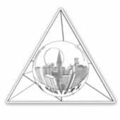 New Yorkジオメトシンプルリライン白と黒 シール (正面)