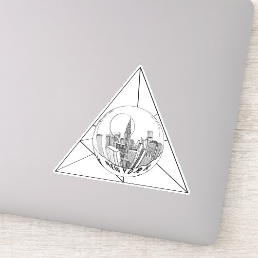 New Yorkジオメトシンプルリライン白と黒 シール (詳細)