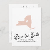 NEW YORK州宛先ウェディング任意の色 案内ポストカード (正面/裏面)