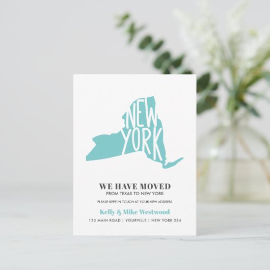 NEW YORK州新しいアドレスを移動したNew Home ポストカード (スタンド正面)