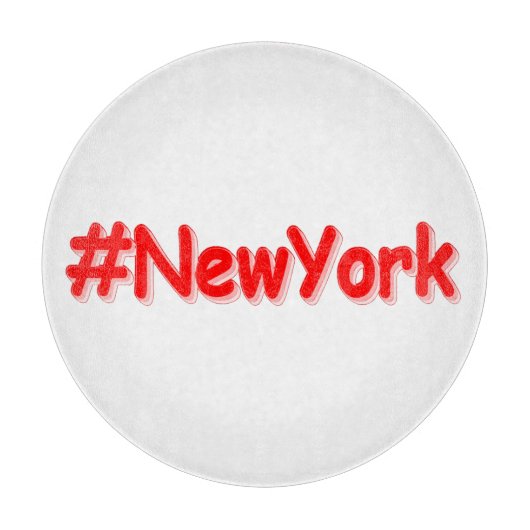 「#New york」かわいいデザイン。買今 カッティングボード (正面)
