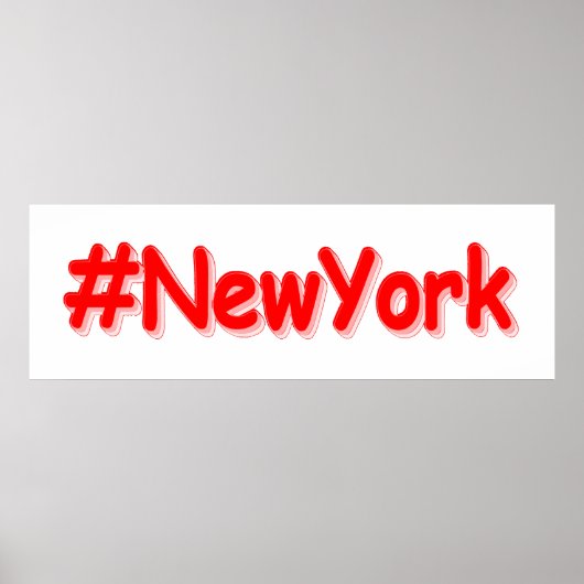 「#New york」かわいいデザイン。買今 ポスター (正面)