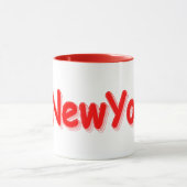 「#New york」かわいいデザイン。買今 マグカップ (中央)