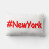 「#New york」かわいいデザイン。買今 ランバークッション (裏面)