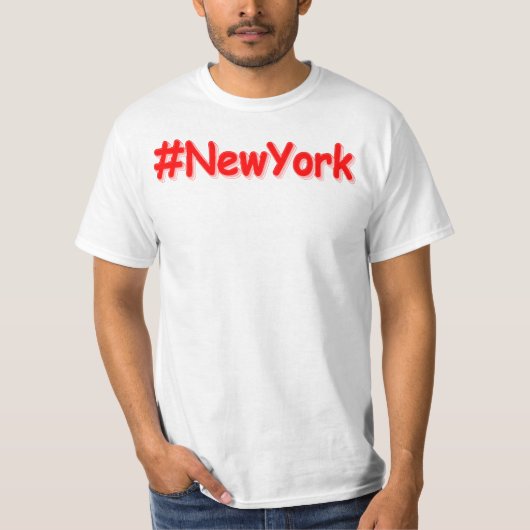 「#New york」かわいいデザイン。買今 Tシャツ (正面)