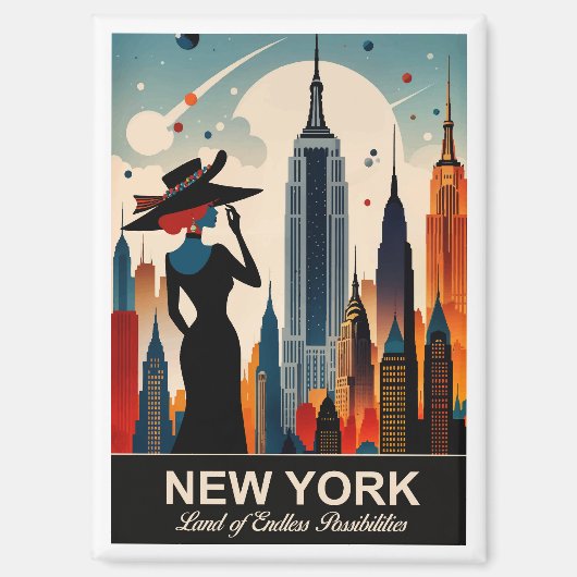 New York：無限の可能性の土地マグネット マグネット (正面)