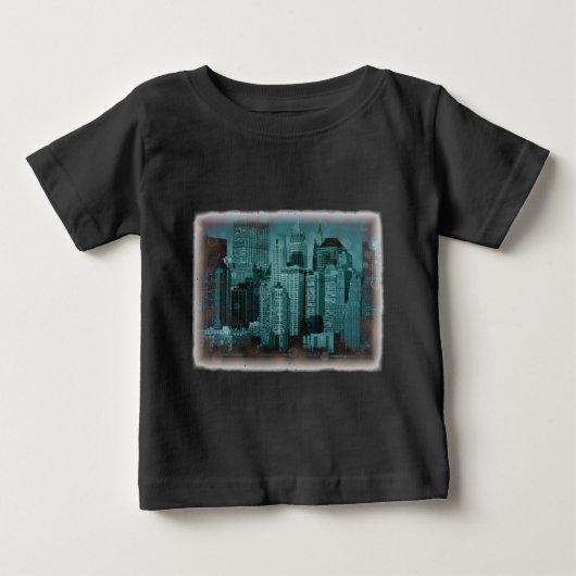 New York – 破損したフォトエフェクト ベビーTシャツ (正面)