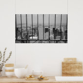 New York and Central Park Black & White ポスター (キッチン)