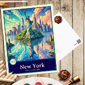 New York | Anime Style Cel Shaded Postcard ポストカード