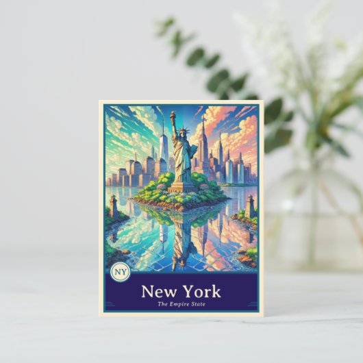New York | Anime Style Cel Shaded Postcard ポストカード (スタンド正面)