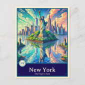 New York | Anime Style Cel Shaded Postcard ポストカード (正面)