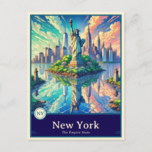 New York | Anime Style Cel Shaded Postcard ポストカード (正面)