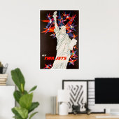 New York Art Statue Of Liberty Print TWA Travel ポスター (ホームオフィス)