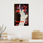 New York Art Statue Of Liberty Print TWA Travel ポスター (キッチン)