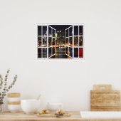 New York At Night White 24ウィンドウオープンウィンドウポスター ポスター (キッチン)