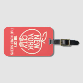 NEW YORK Big Apple Skylineシルエットモダンレッド ラゲッジタグ